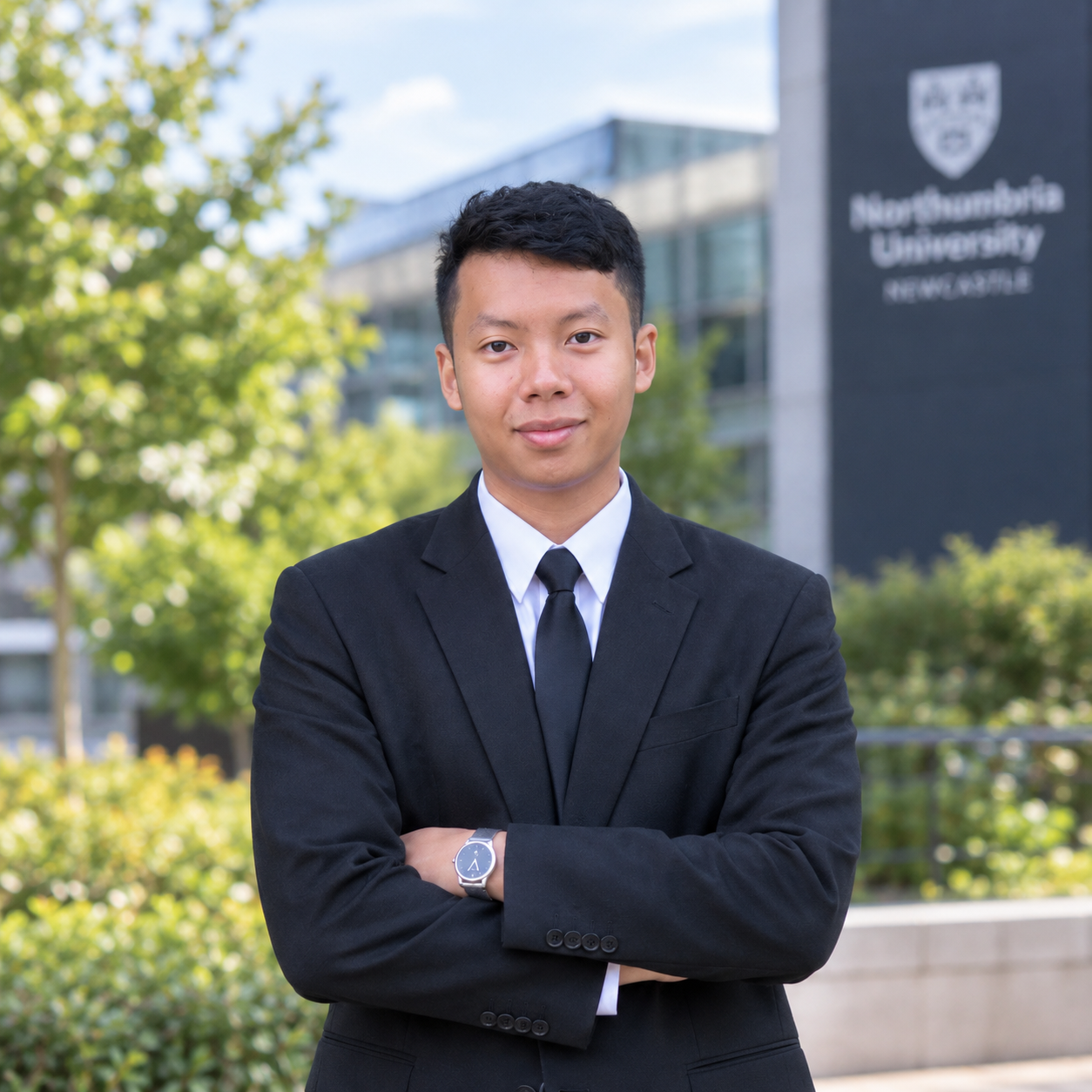 Ye Lin Naing wearing a graduation gown